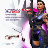 Combo Colar Reyna + Anel Reyna - 𝐂𝐨𝐛𝐚𝐫𝐒𝐡𝐨𝐩™ - Cobarshop