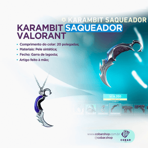 Colar Karambit Saqueadora - 𝐂𝐨𝐛𝐚𝐫𝐒𝐡𝐨𝐩™ - Cobarshop