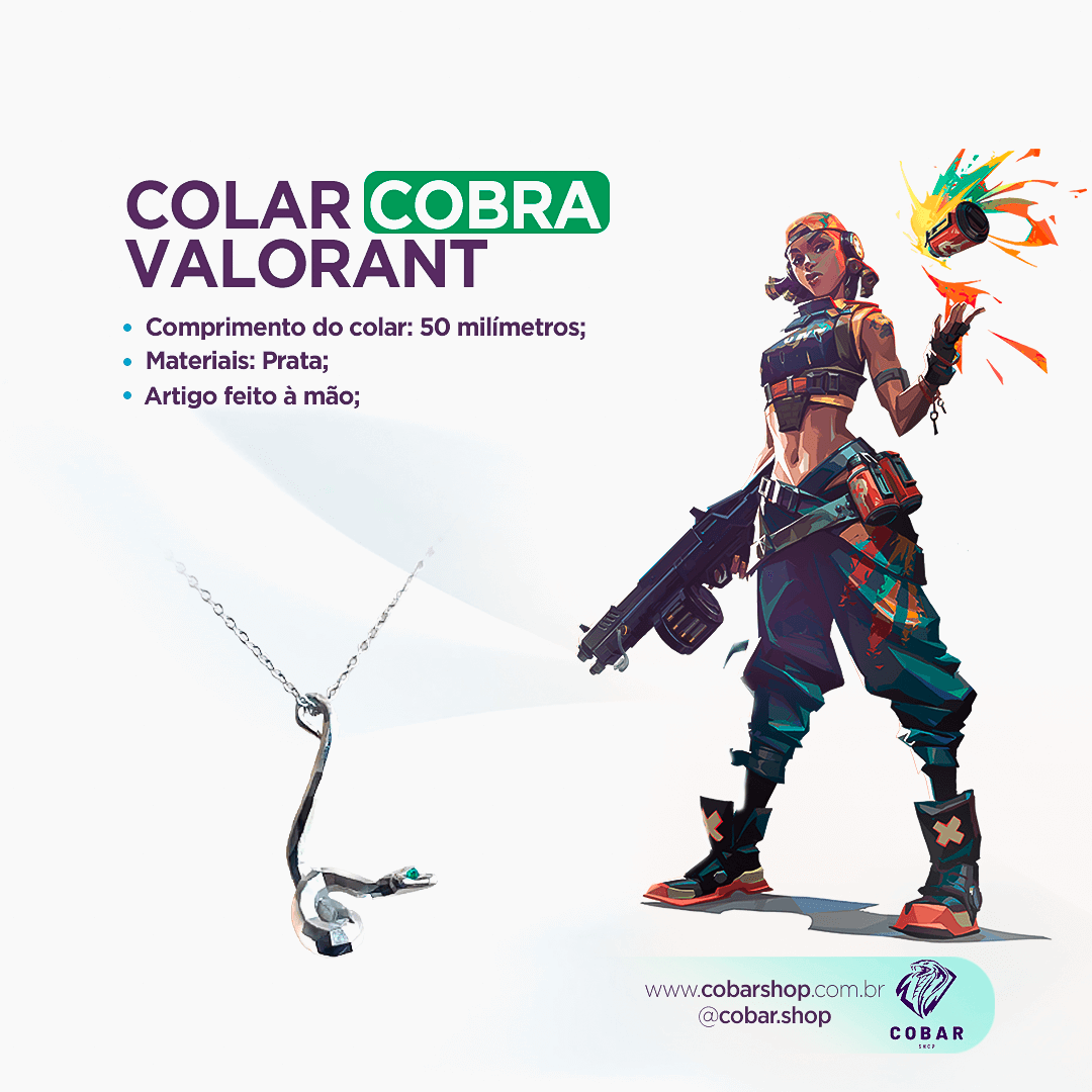 Colar Cobra - 𝐂𝐨𝐛𝐚𝐫𝐒𝐡𝐨𝐩™ - Cobarshop